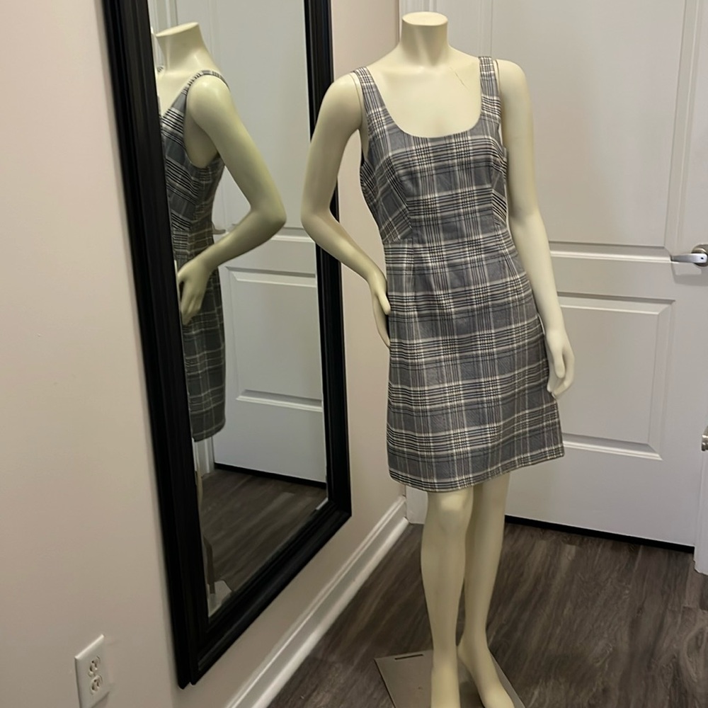 Banana Republic plaid fitted tank dress